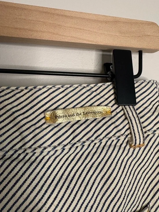 Women’s Anthropologie Pilcro & Letterpress Railroad Denim Striped Skirt size 25 - Picture 7 of 9